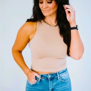 Chelsea DeBoer High Neck Fitted Tank